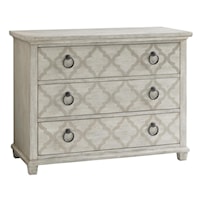 Brookhaven Three-Drawer Hall Chest with Quatrefoil Print