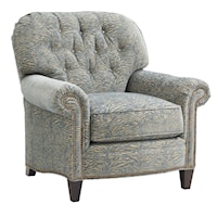 Bayville Button-Tufted Chair with Subtly Flared Arms and Nailheads