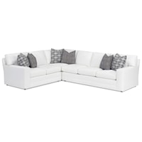 Customizable Bedford Three Piece Sectional Sofa with LAF Loveseat (9 Inch Track Arms, Boxed Edge Back, Upholstered Base)