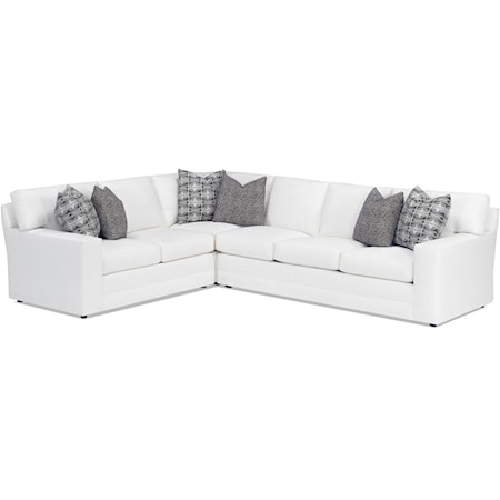 Customizable Bedford Two Piece Sectional Sofa with LAF Loveseat (9 Inch Track Arms, Boxed Edge Back, Upholstered Base)