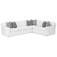 Customizable Bedford Three Piece Sectional Sofa with RAF Loveseat (9 Inch Track Arms, Boxed Edge Back, Upholstered Base)