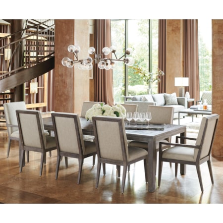 Nine Piece Dining Set with Marin Table