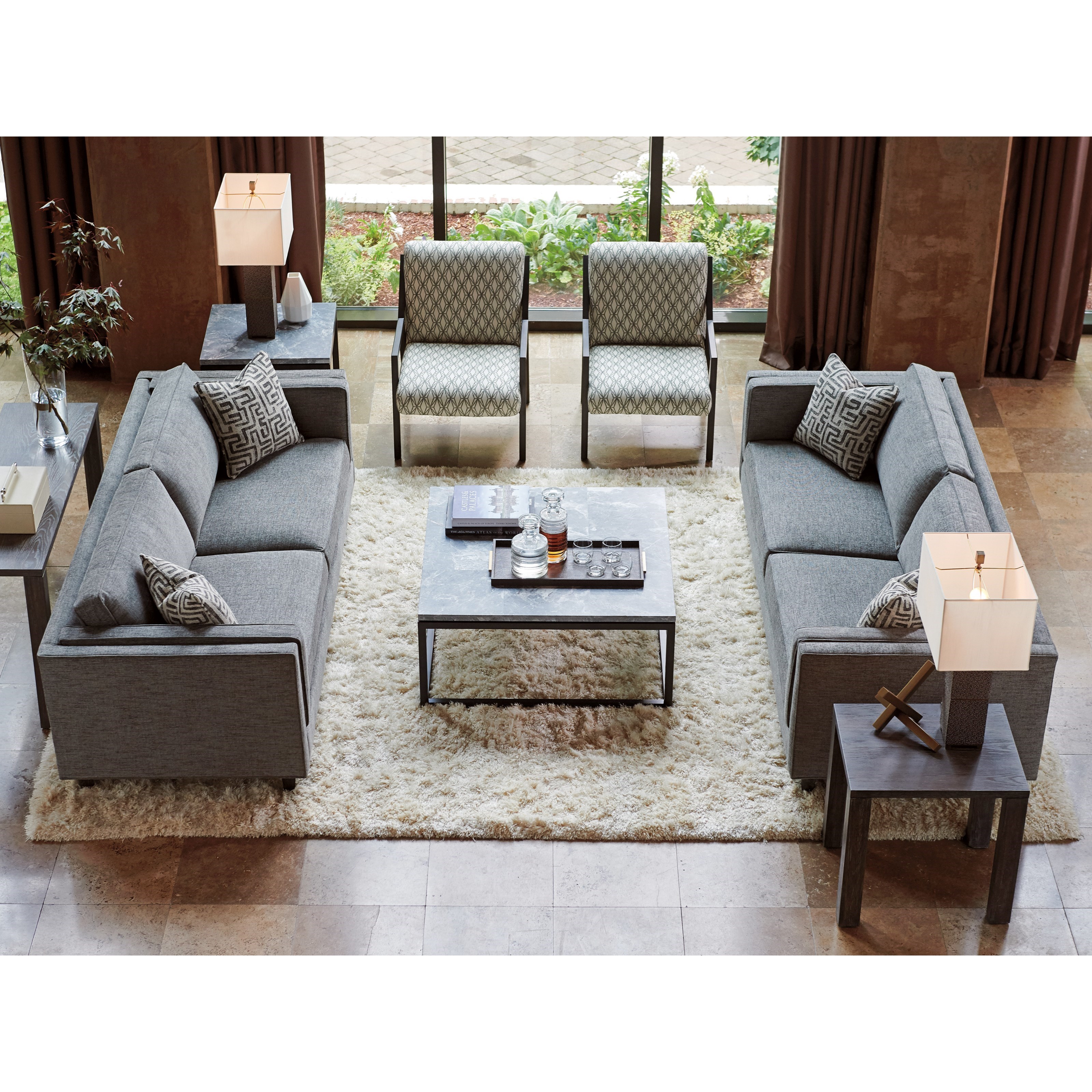 Lexington Santana 411947 Proximity Square Cocktail Table with Marble