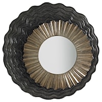 Simone Mirror with Asymmetrical Walnut and Silver Leaf Frame