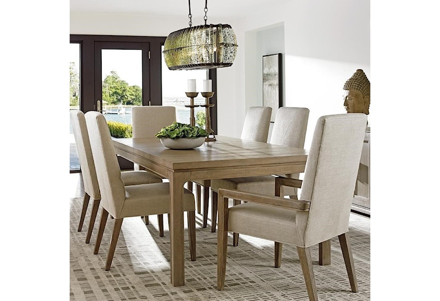 Lexington Shadow Play Seven Piece Dining Set with Concorde Table and Dove  Gray Metro Arm Chairs, Johnny Janosik