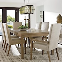 Seven Piece Dining Set with Concorde Table and Dove Gray Metro Arm Chairs