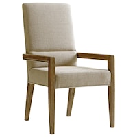Metro Dining Arm Chair in Dove Gray Fabric