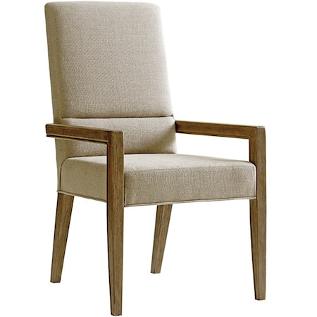 Metro Dining Arm Chair in Dove Gray Fabric
