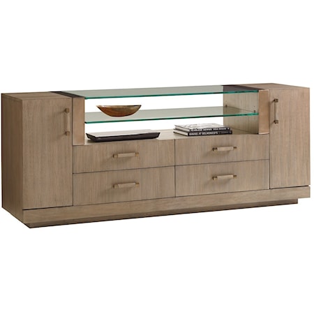 Turnberry Media Console with Adjustable Shelving and Wire Management Grommets