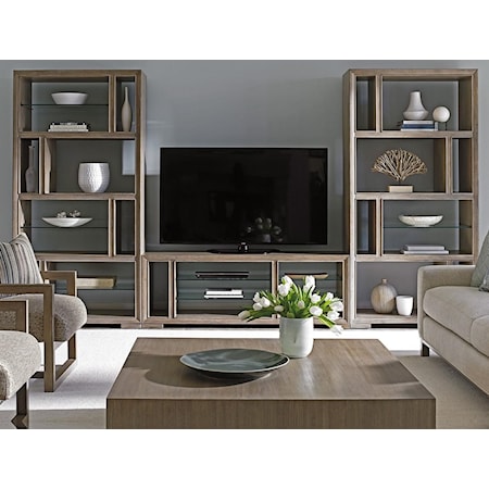 Spotlight Wall Unit with Adjustable Glass Shelving