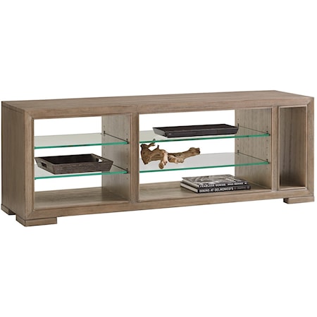 Spotlight Media Console with Adjustable Glass Shelves