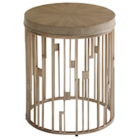 Studio Round Accent Table with Contemporary Metal Base