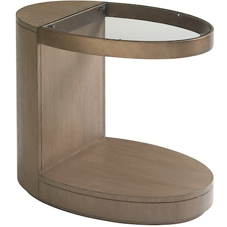 Highball Cantilevered Oval End Table