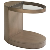 Highball Cantilevered Oval End Table