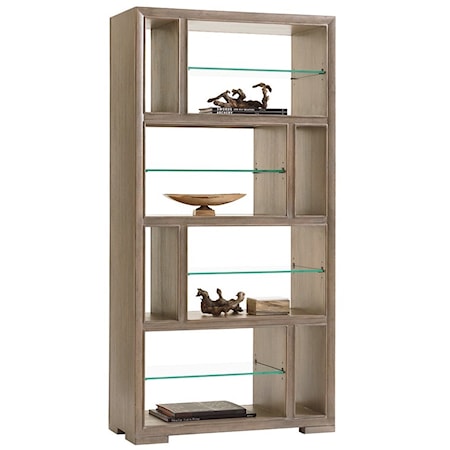 Windsor Open Bookcase with Adjustable Glass Shelves