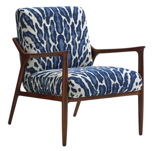 Warren Mid Century Modern Chair with Slender Wood Arms