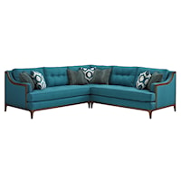 Barclay Corner Sectional Sofa with Tufting and Exposed Wood Detail