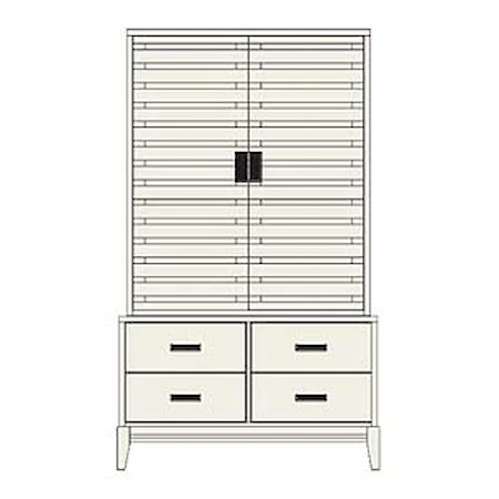 Anatole Armoire with Slatted Doors and 8 Drawers