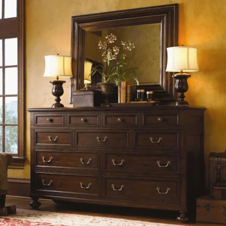 Churchill Triple Dresser with 11 Drawers & Essex Wall Mirror