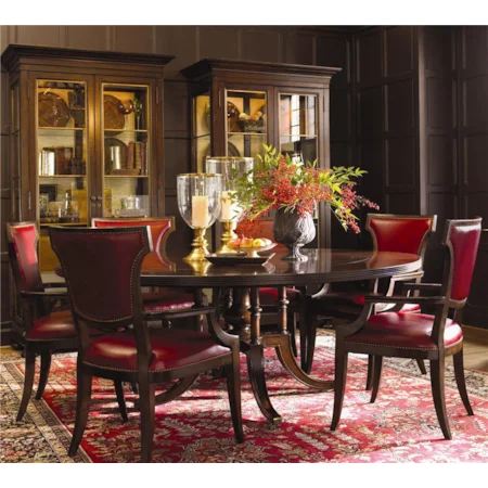 7-Piece Abingdon Formal Dining Table & Hyde Park Arm Chair Set