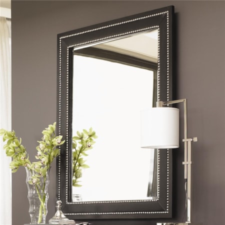 Quartz Saddle Stitched Padded Mirror
