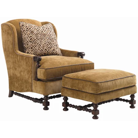 Brandbury Wing Chair & Ottoman Combination