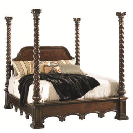 King Soaring Spiral Post Bed