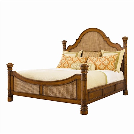 Queen-Size Round Hill Bed with Woven Panel Inserts