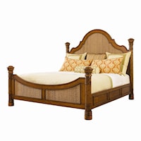 California King-Size Round Hill Bed with Woven Panel Inserts