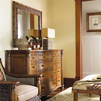 Barbados Triple Dresser & Palm Grove Mirror with Bamboo Frame