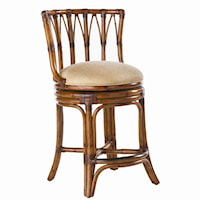 Quick Ship South Beach Rattan Swivel Counter Stool