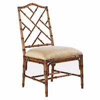 Customizable Ceylon Side Chair with Rattan Frame