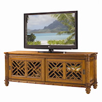 Nevis Media Console with Pierced Lattice Panels