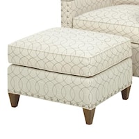 Contemporary Chase Ottoman with Nailhead Studs