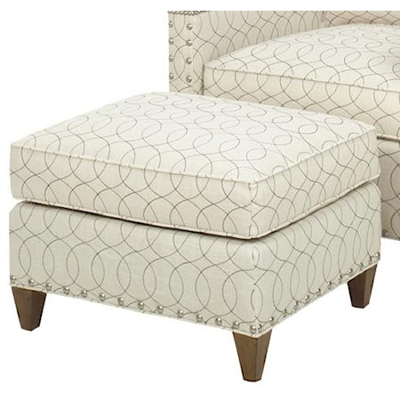 Contemporary Chase Ottoman with Nailhead Studs