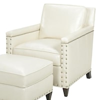 Contemporary Chase Chair with Ornamental Nailheads