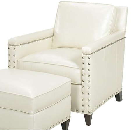 Contemporary Chase Chair with Ornamental Nailheads
