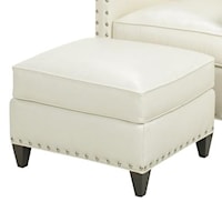 Contemporary Chase Ottoman with Nailhead Studs