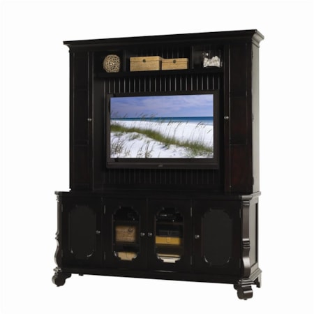 Bar Harbor Entertainment Console and Hutch