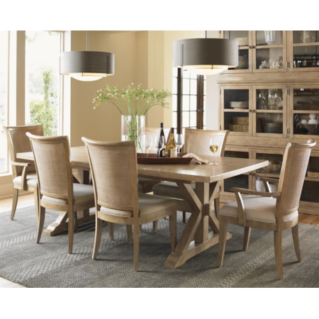 Seven-Piece Walnut Creek Dining Table and Los Altos Chairs Set