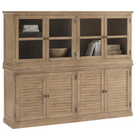Palo Alto Louvered Door Stacking Unit Base with Sausalito Glass Door Stacking Top Unit
