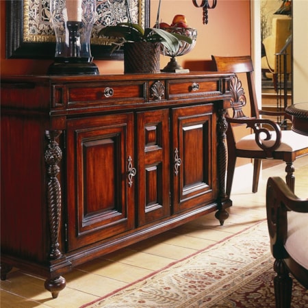 Buffet with Side Pullout Shelves