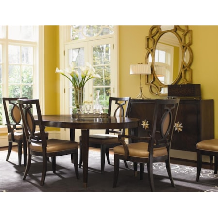 Five Piece Dining Set with Oval Table
