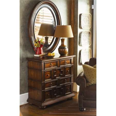 Single Dresser and Oval Mirror