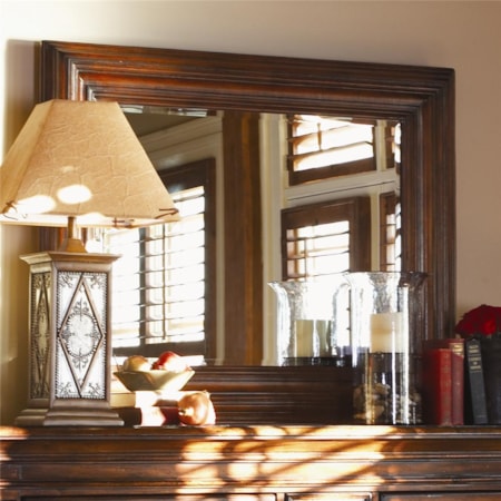 Wood Frame Landscape Mirror