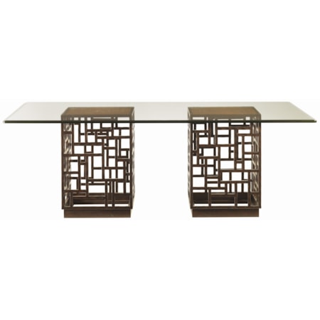South Sea Rectangular Glass Top Table