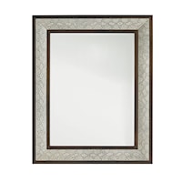 Embossed Leather Python Mirror with Walnut Frame