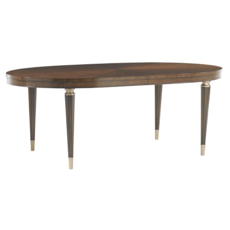 Contemporary Drake Oval Dining Table with Rose Gold Ferrules