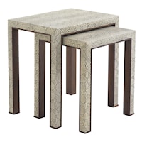 Contemporary Adler Nesting Tables with Python Embossed Leather