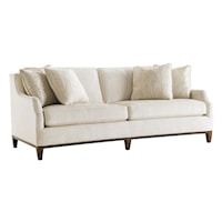 Contemporary Conrad Conversation Sofa with Exposed Wood Base